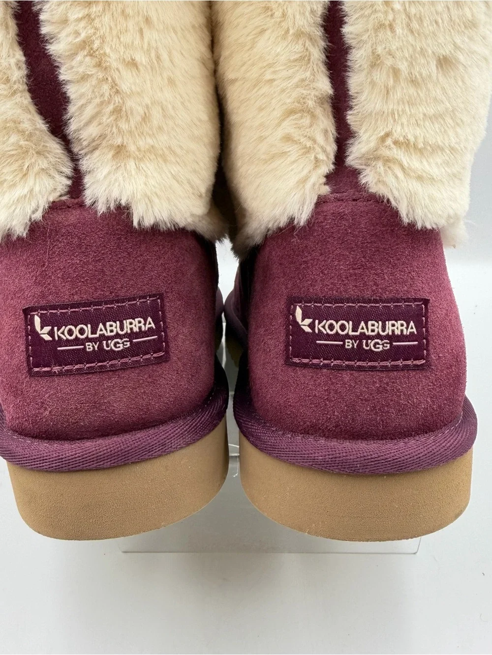 Koolaburra by UGG Aubrei Short Boot Plum Women 8-8.5 Size Tag Missing Faux Fur